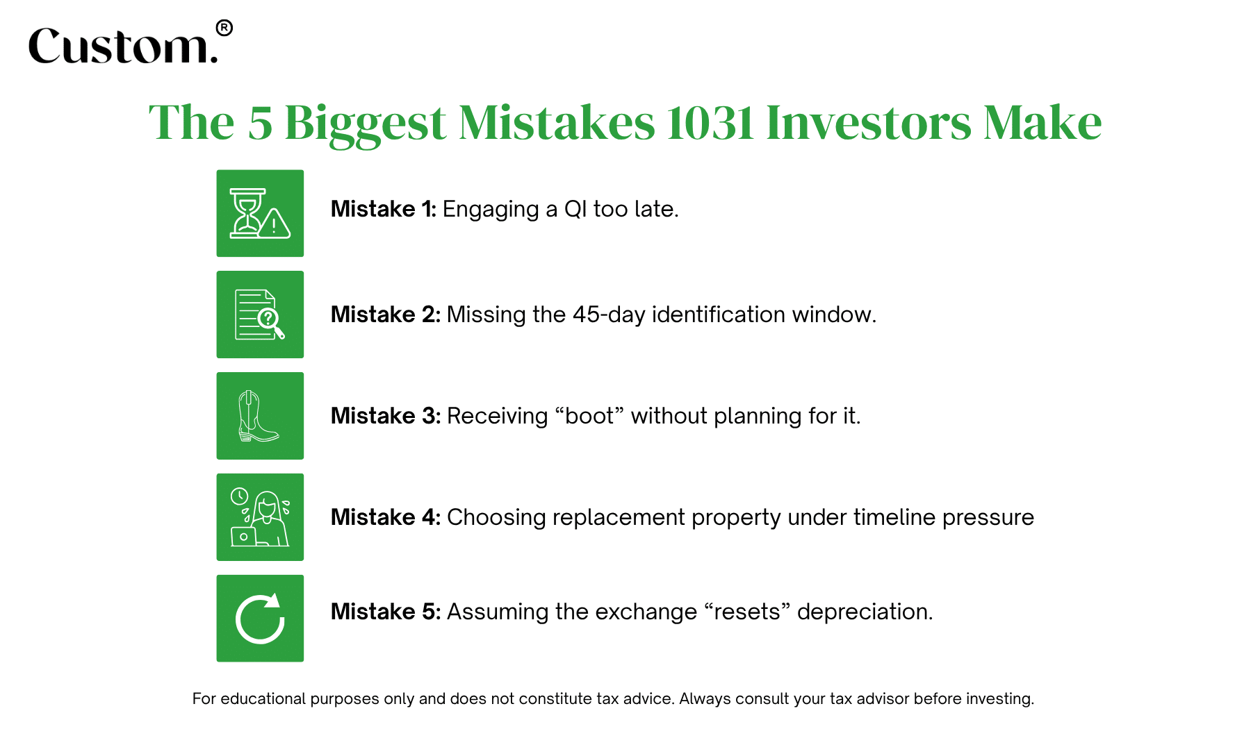 1031 exchange mistakes